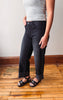 Cuffed Wide Jeans - Washed Black