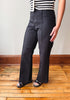 Black Twill Wide Leg Trouser