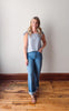 Saylor Denim + White Stripe Top