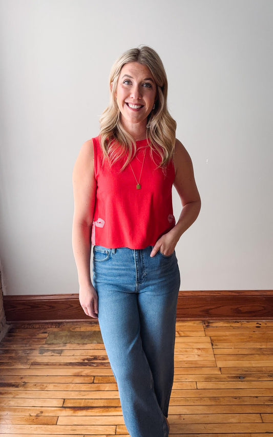 Renee Poppy Red Bow Tank
