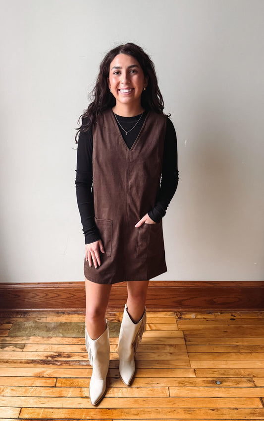 Lennon Espresso Suede Dress