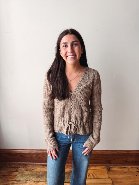 Warm Sand Lace Cardigan