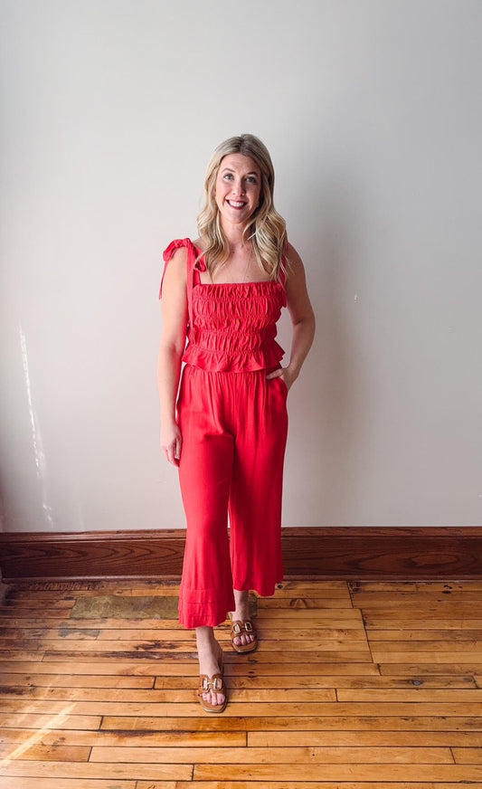 Gina Poppy Red Ankle Pants
