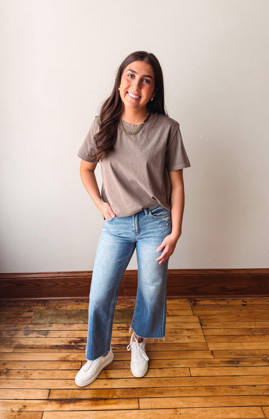 Reagan Mocha Cotton Tee