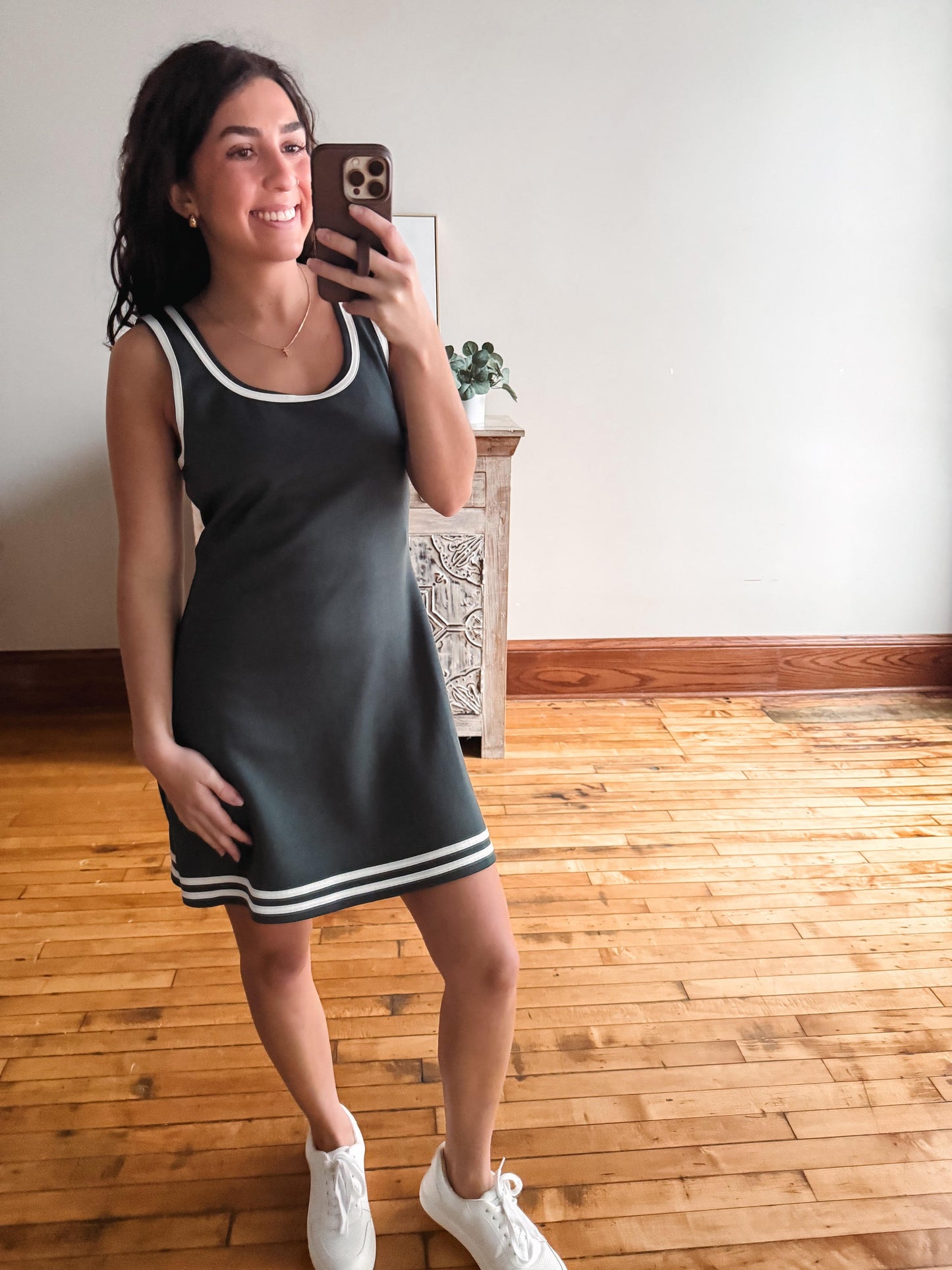 Mila Hunter Green Scuba Dress