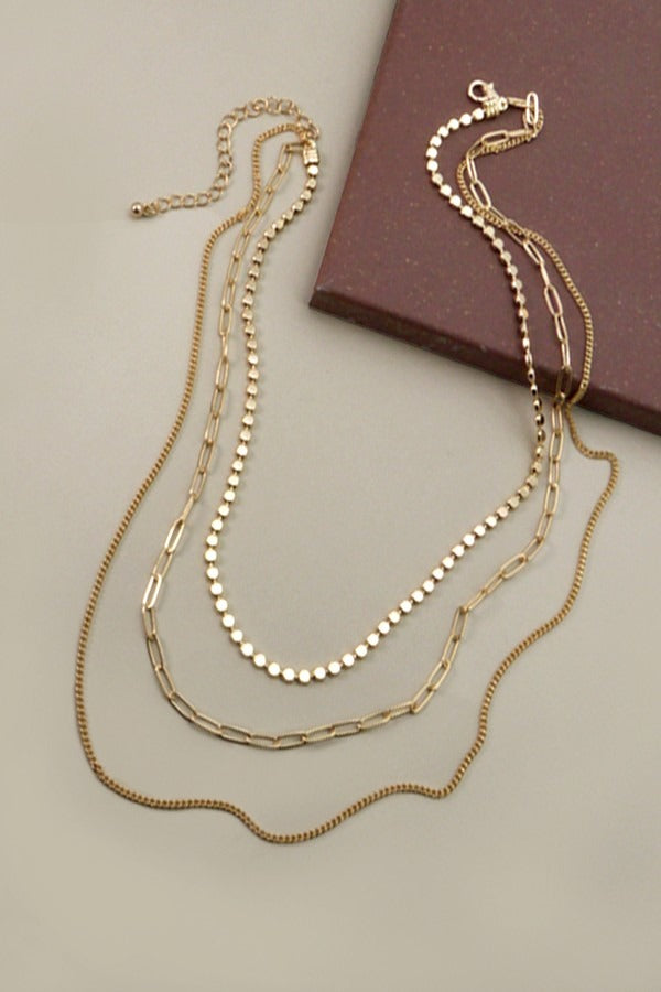 Gold Multi Layer Chain Necklace
