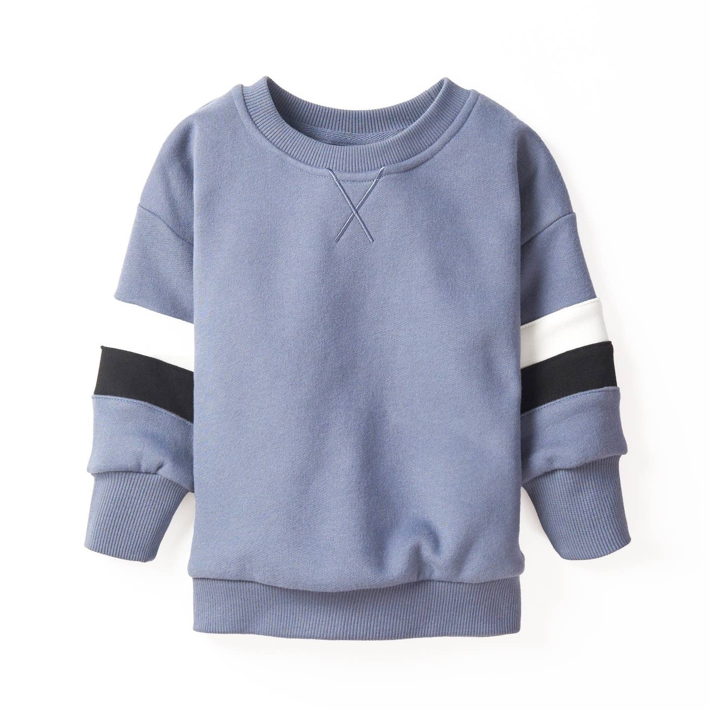 Elevated Stripe Crewneck - Blue