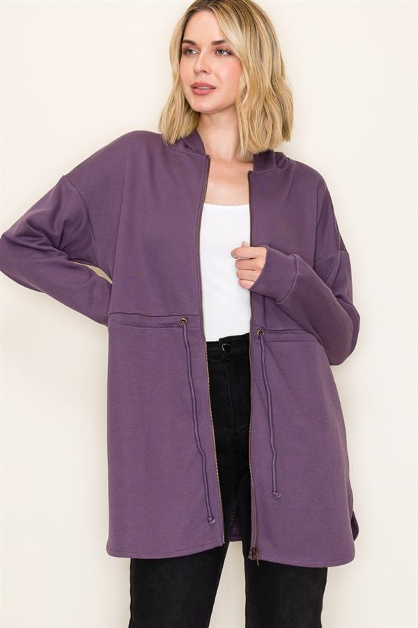 Bridget Purple Zip Up Hoodie Jacket