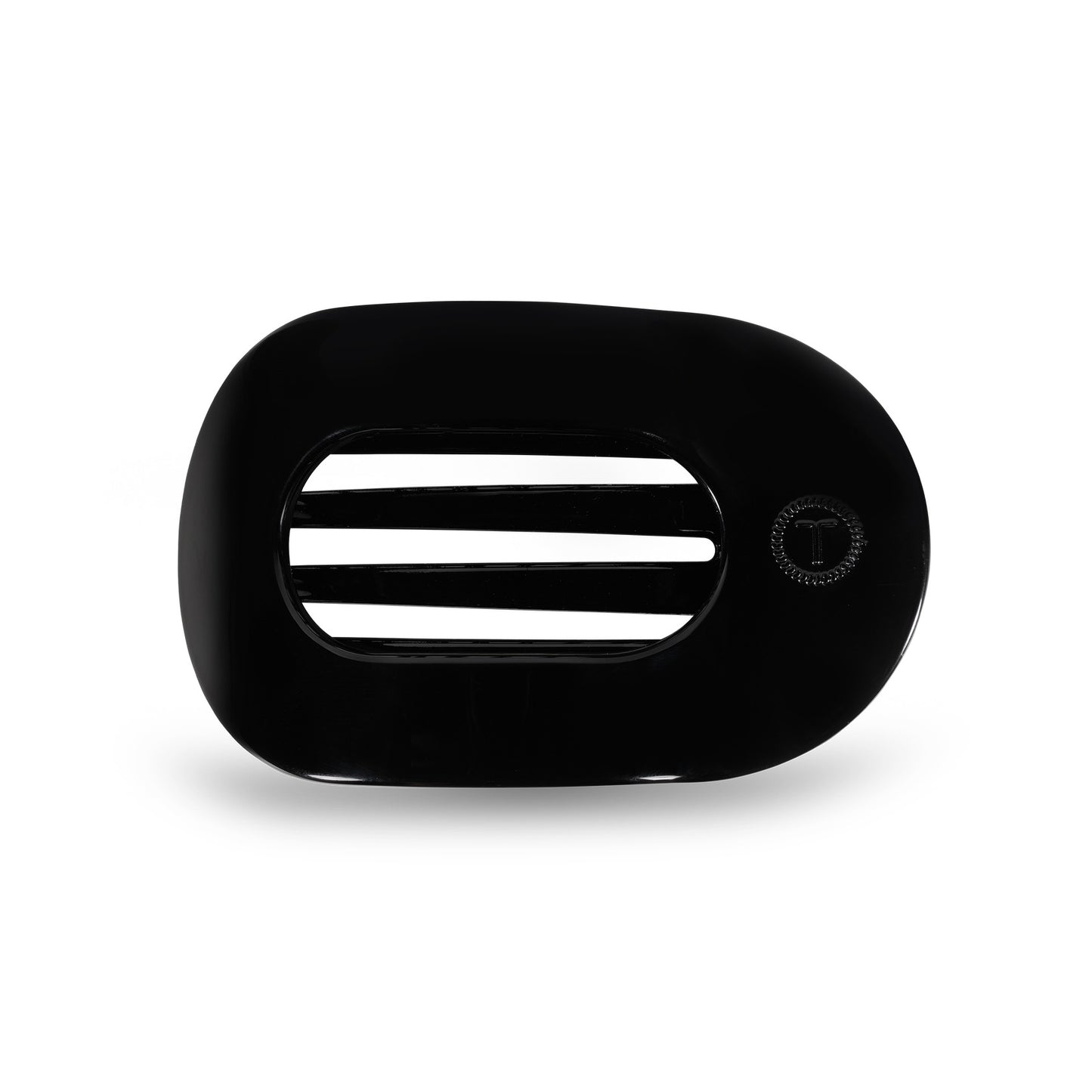 Black Round Flat Hair Clip (Medium)
