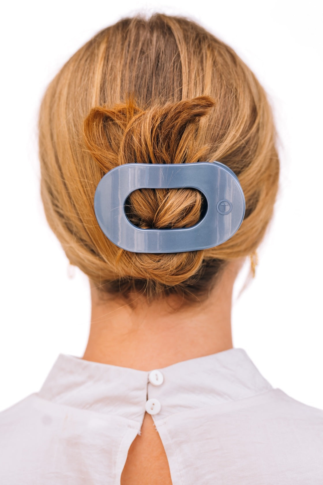 Blue Round Flat Hair Clip (Medium)