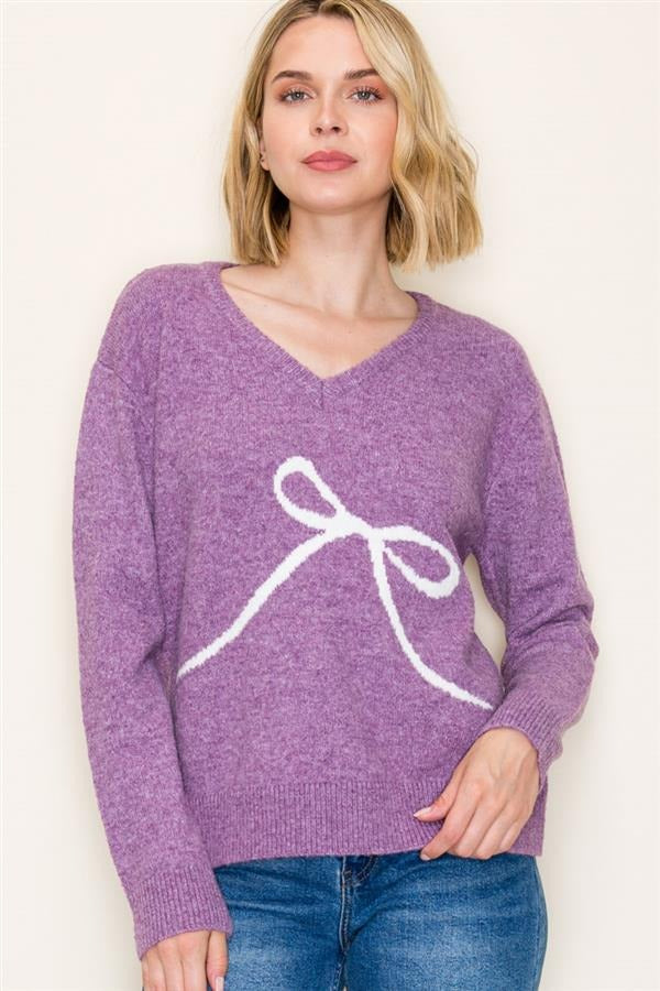 Susie Purple Bow Sweater