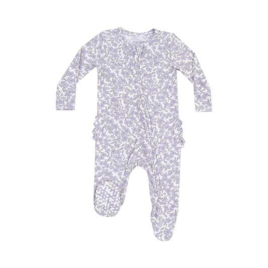 Forget Me Not Floral Zipper Footie
