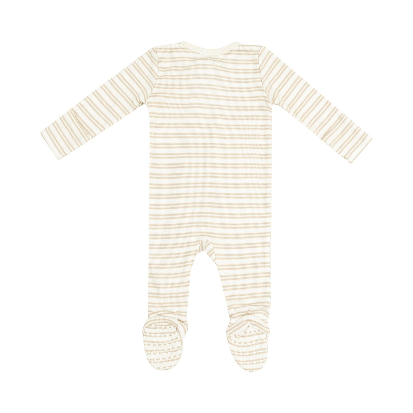 Stripe Oxford Tan Zipper Footie