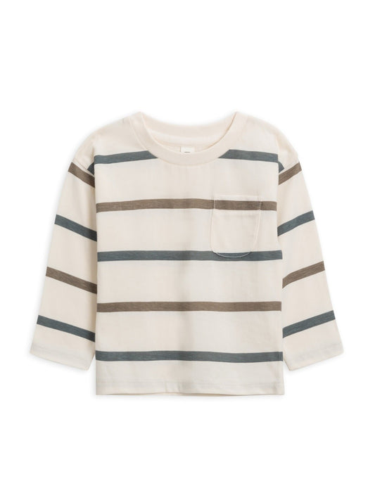 Reese Striped Tee - Dusty Blue/Driftwood