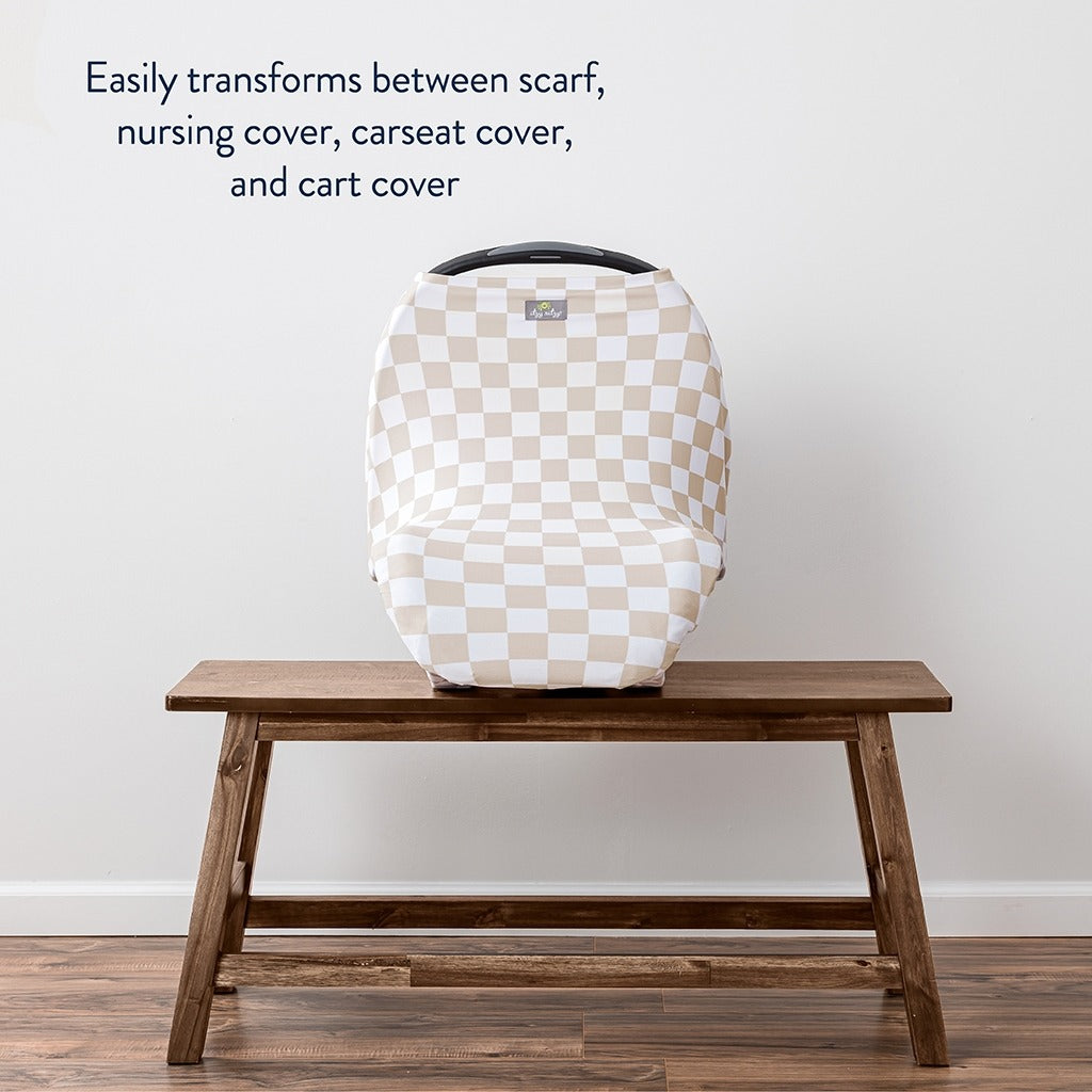 Taupe Checkerboard Mom Boss™ 4-in-1 Multi-Use Cover