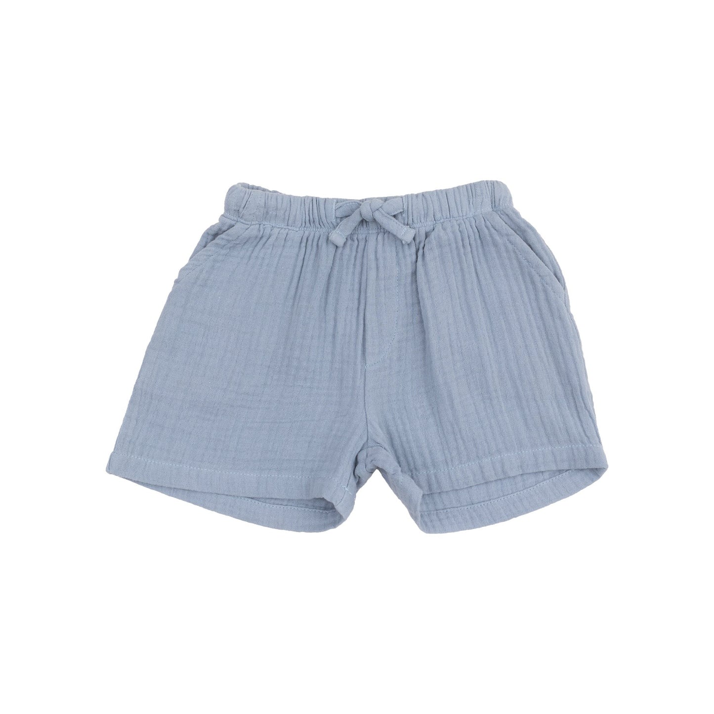 Dusty Blue Stripe Polo Shirt and Muslin Short