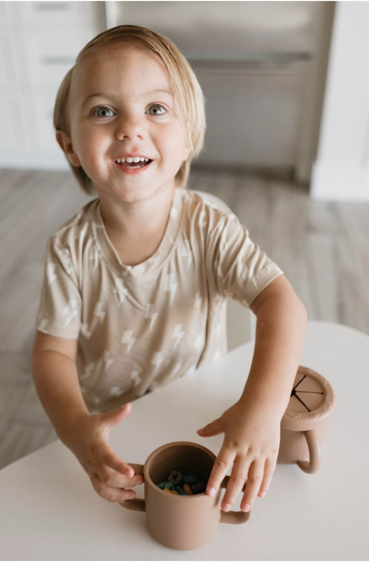 Snack Cup with Removable Lid (Brown)
