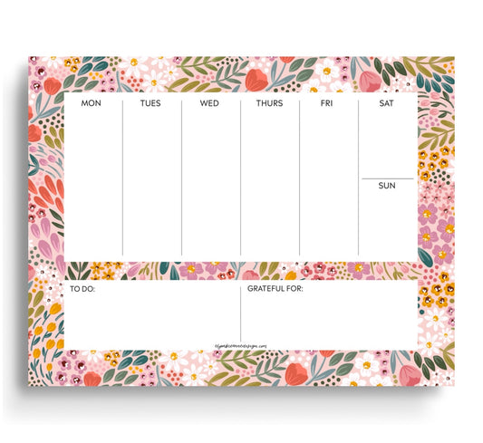 Summer Meadow Weekly Planner Notepad