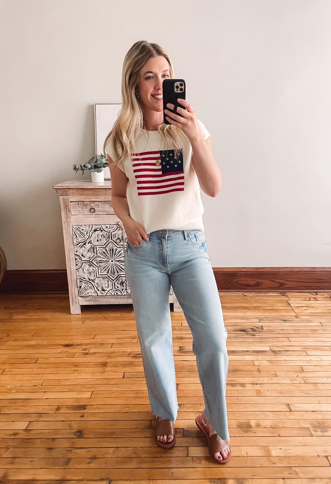 American Flag Sweater Tank