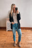 Andrea Black Waffle Knit Cardigan