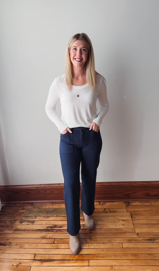 Annie Navy Utility Pocket Relaxed Jean