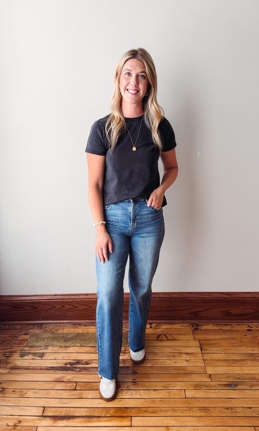 Logan Dark Wash Dad Jean