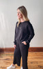 Black Long Sleeve Lounge Top