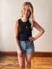 Medium Wash Cuffed Shorts