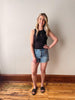 Medium Wash Cuffed Shorts