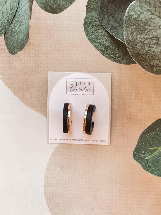 Black Artisanal Hoop Earrings