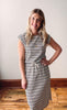 Black + Cream Midi Dress