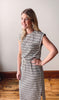Black + Cream Midi Dress