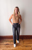 Black Washed Denim Trousers