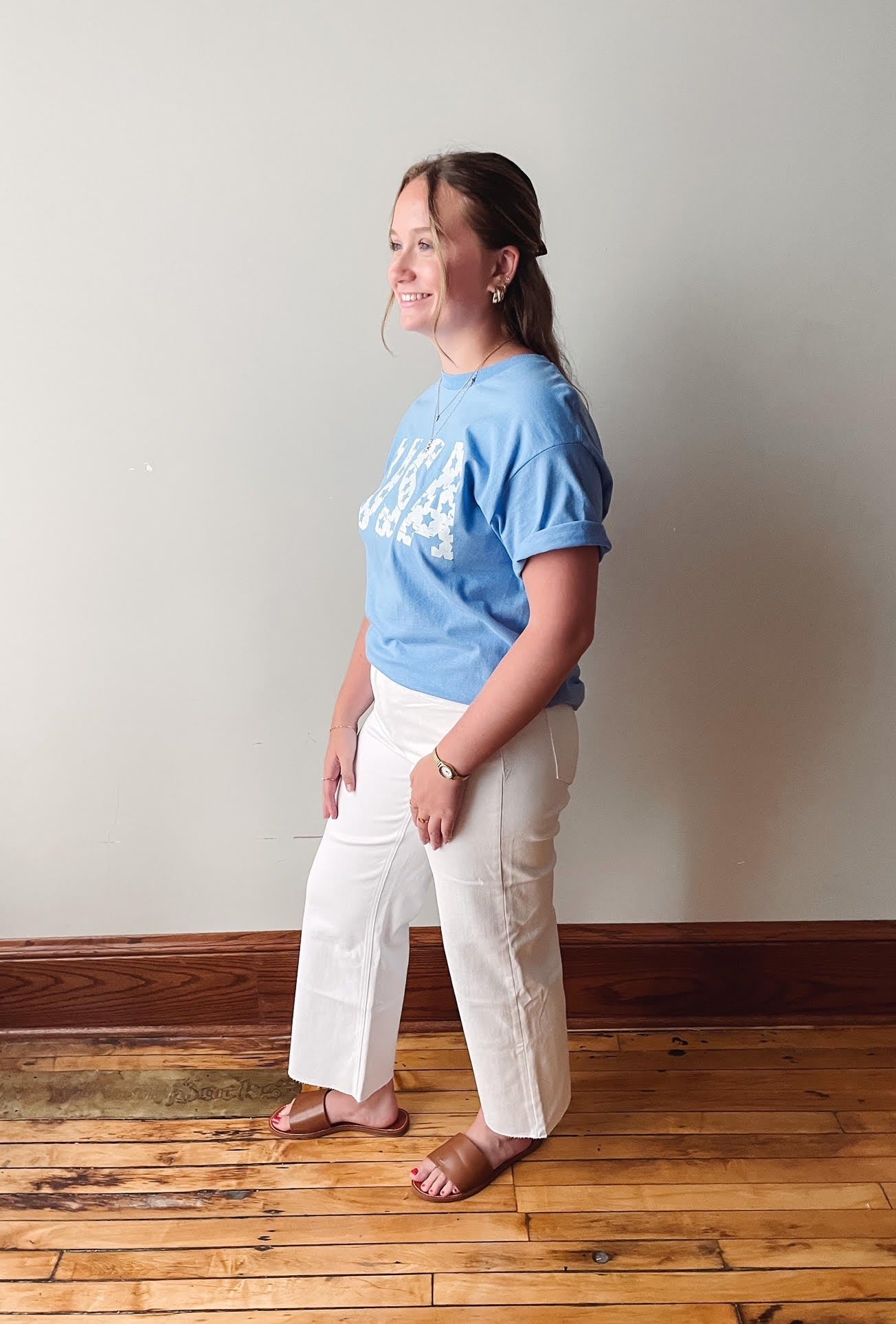 Stella White Crop Wide Leg Jeans