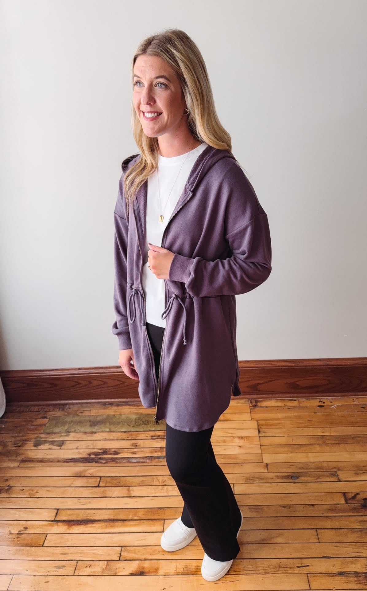 Bridget Purple Zip Up Hoodie Jacket