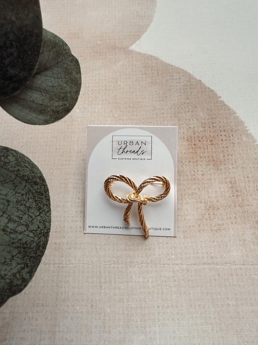 Camille Pearl Bow Brooch