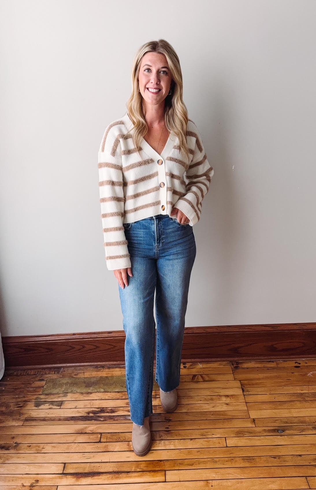 Carmel Striped Button Cardigan