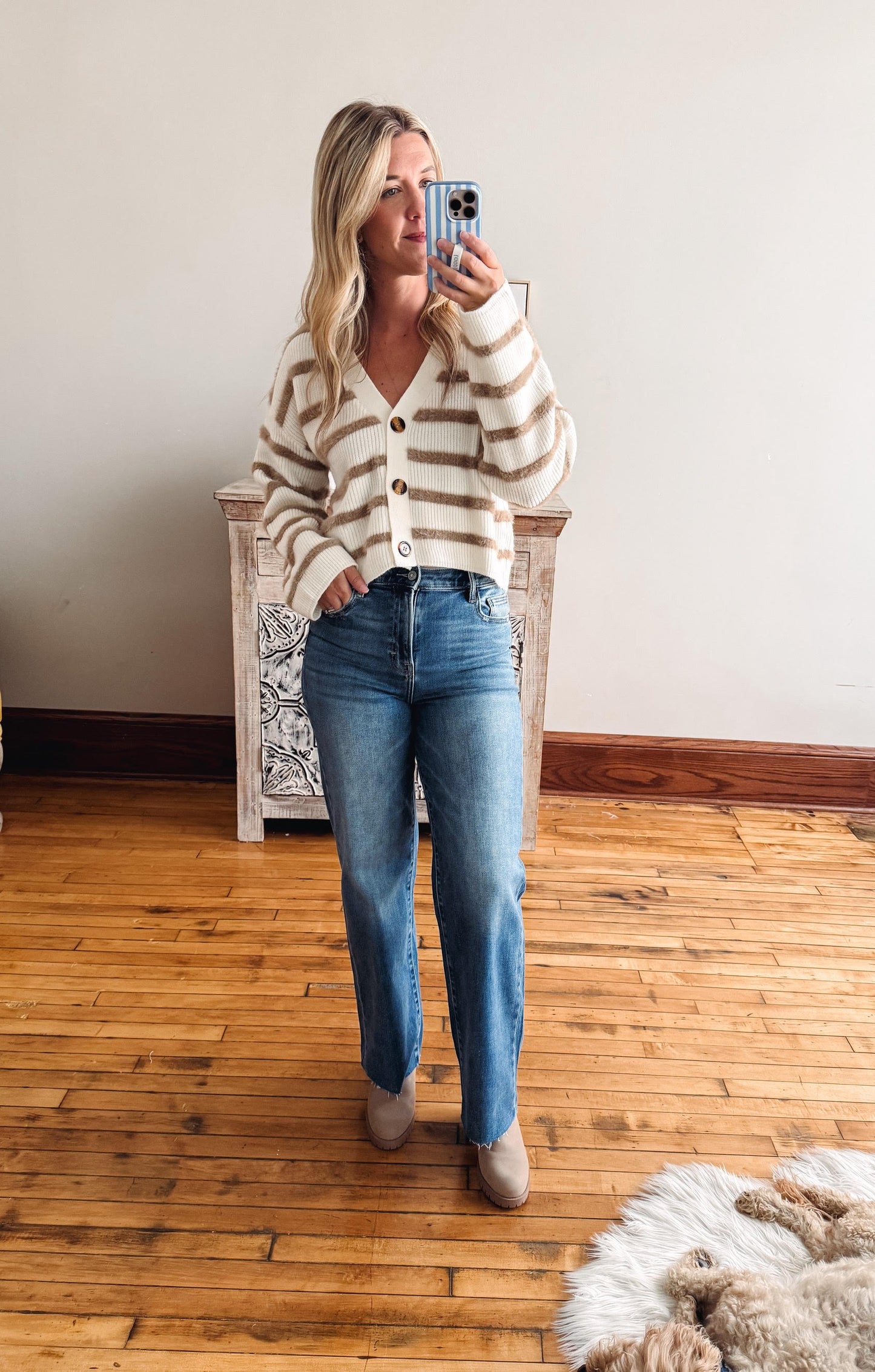 Carmel Striped Button Cardigan