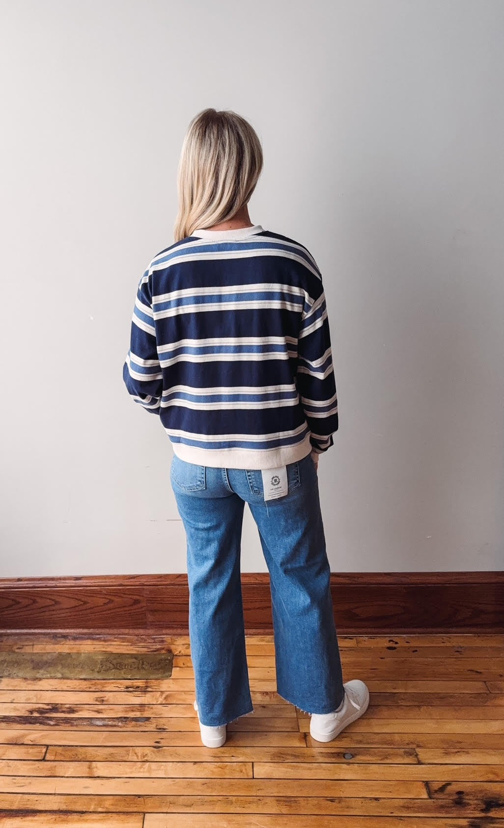 Catch You Later Navy Striped Long Sleeve
