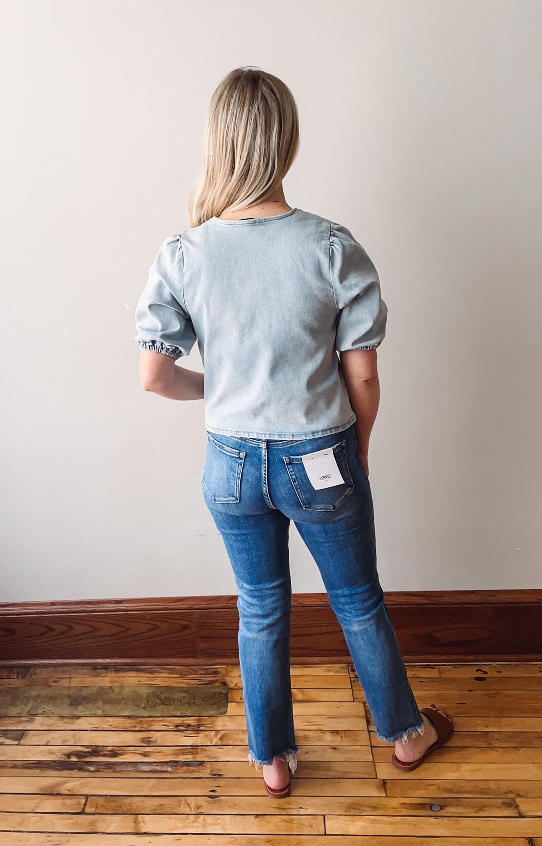Chambray Bow Tie Top