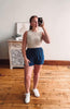 Blue Drawstring Shorts