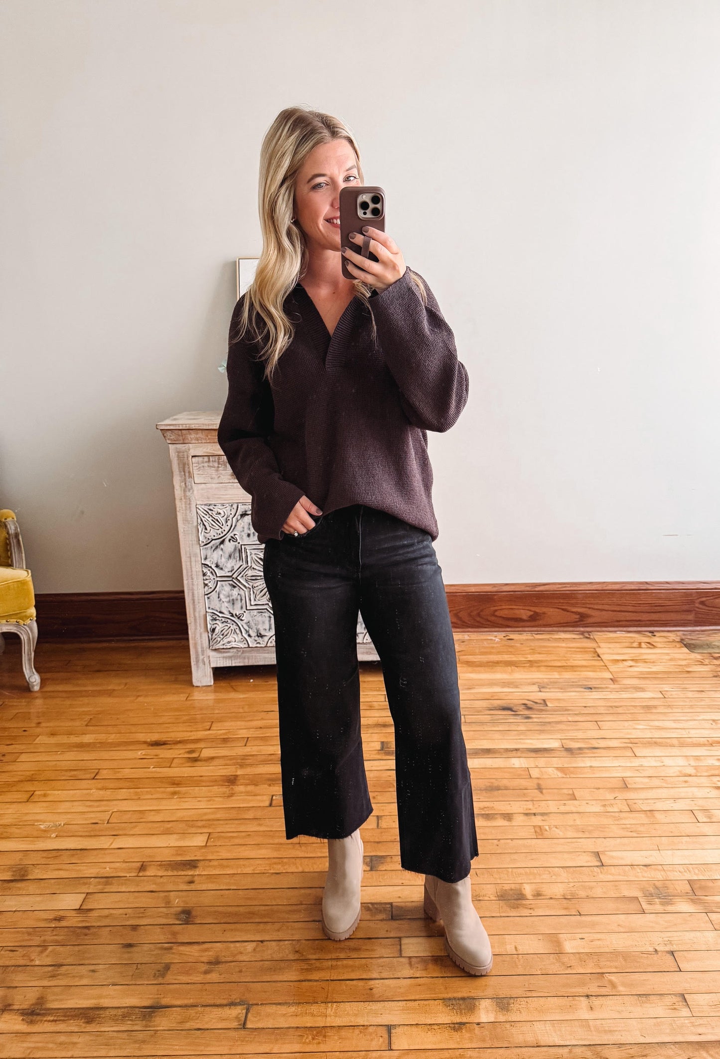 Chelsea Chocolate Knit Sweater