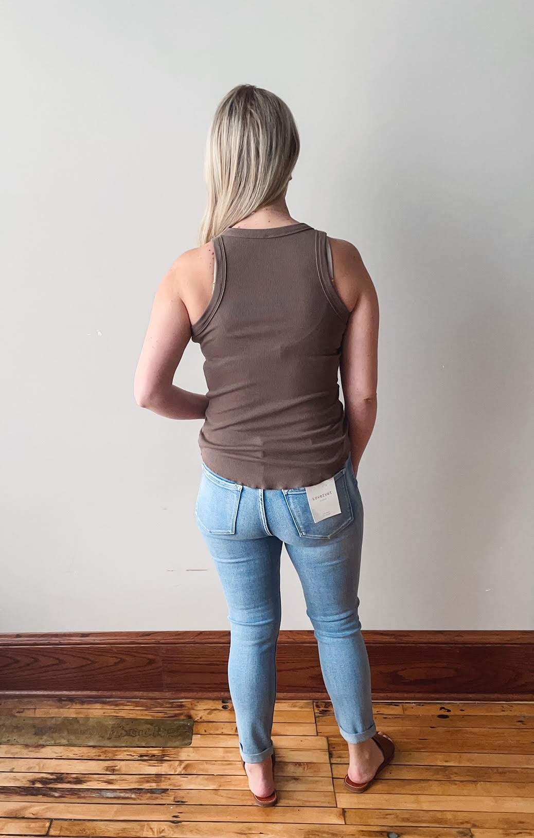 Chestnut Ribbed Tank Top