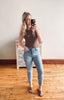 Chestnut Ribbed Tank Top