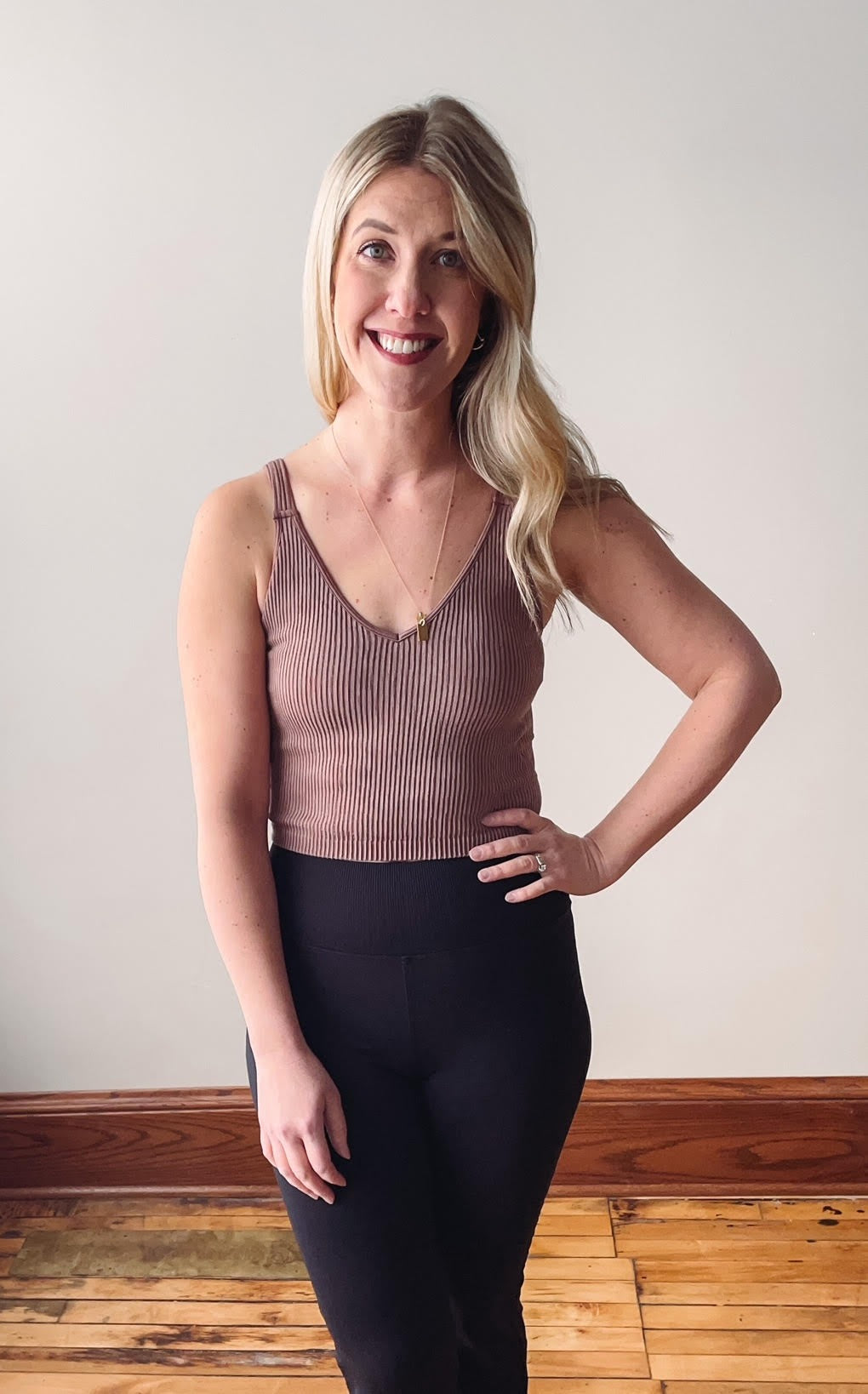 Clay Ribbed Bralette