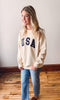 Cream USA Embroidered Sweatshirt