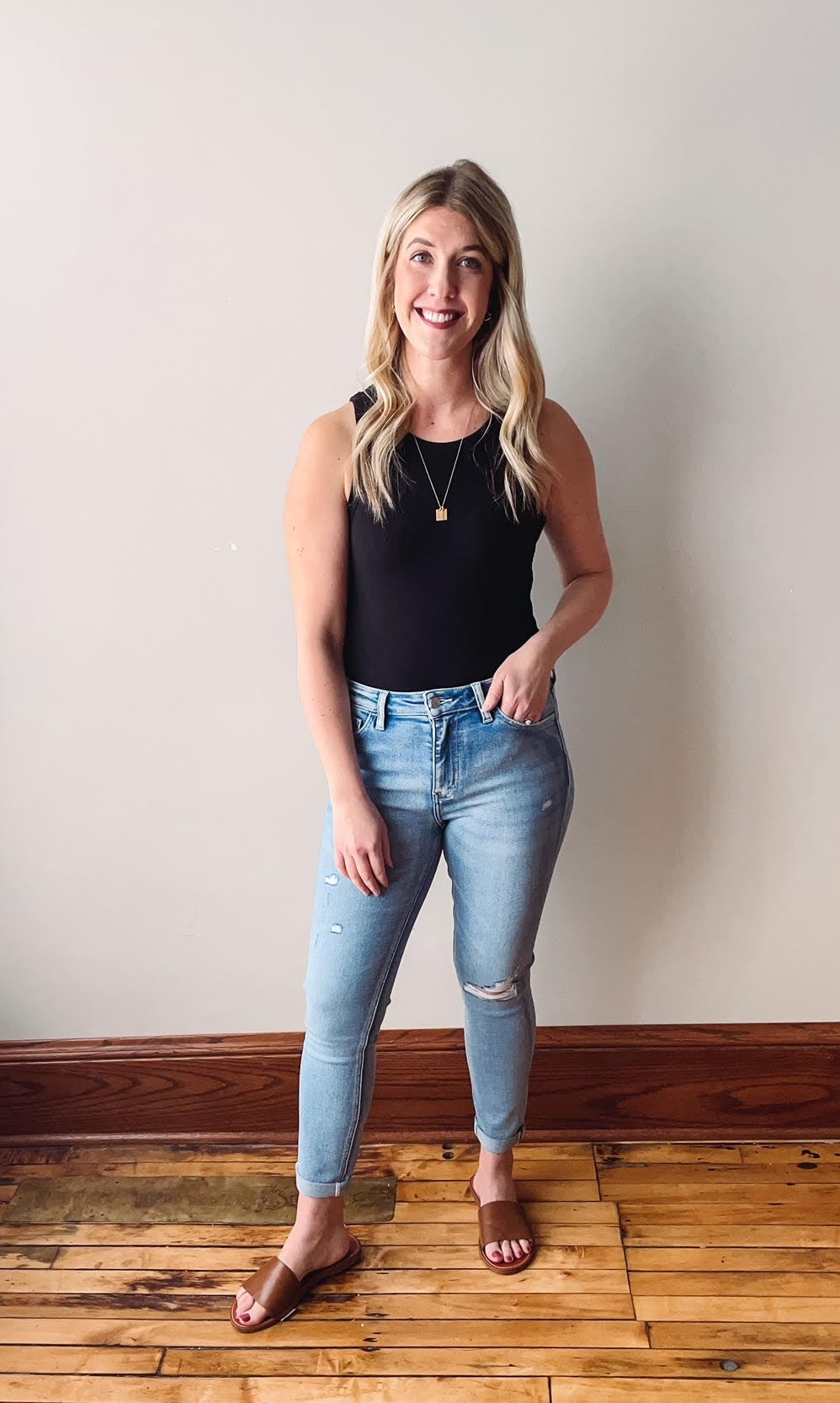 Emily Black Ribbed Bodysuit
