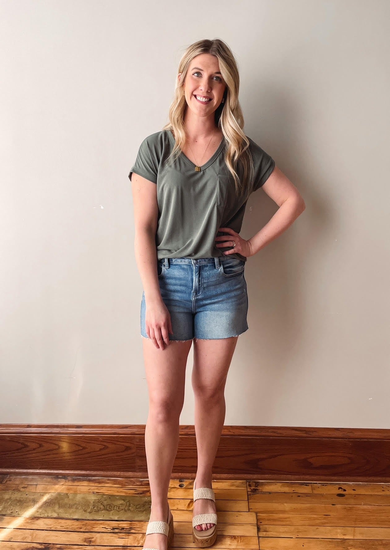 Raw Hem High Rise Shorts