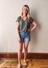Raw Hem High Rise Shorts