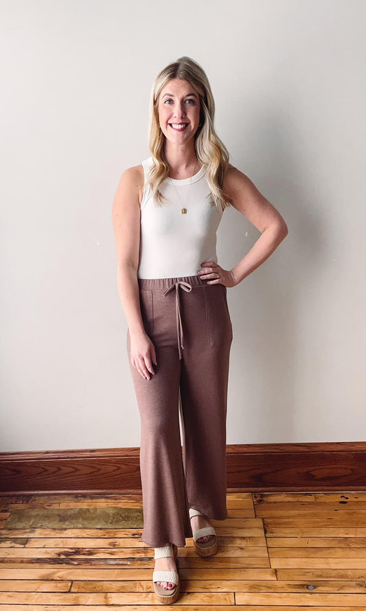 Light Brown Drawstring Lounge Pants